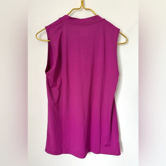 NWT Lands’ End Pink Purple Stripe Sleeveless Quarter Zip Activewear Top Women XS - Picture 4 of 7